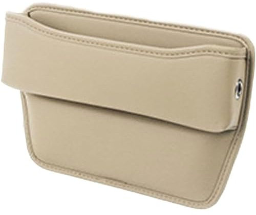 LOSTIS Autositz Aufbewahrungsbox für Bentley Continental GT Bentayga, Leder Getränkehalter Gap Tasche Konsolen Aufbewahrungsbox Auto Zubehör,B/Beige