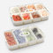 CGBE Snackbox mit Fächern, 2 Stück Snack Aufbewahrungsbox, Obst und Gemüse Tablett mit 8+4 Fächern, Frischhaltebehälter für Kühlschrank und Vorratskammer für Snacks, Obst und Gewürze.