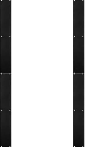 4 Pack - Plain Door Finger Plate 500 x 75mm - Matt Black Steel Push Plate