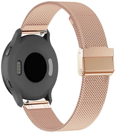 CUNUJIX Bracelet de rechange pour Garmin Venu 3S/Venu 2S/Vivoactive 4S/Vivomove 3S, maille métallique de 18 mm, en acier inoxydable, pour Garmin Forerunner 255S/265S, homme et femme, M, Acier