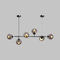 Moddeny Lámpara colgante de techo industrial de 51 pulgadas con bola de cristal del norte de Europa, 6 luces, E27, para sala de estar, comedor, decoración de restaurante