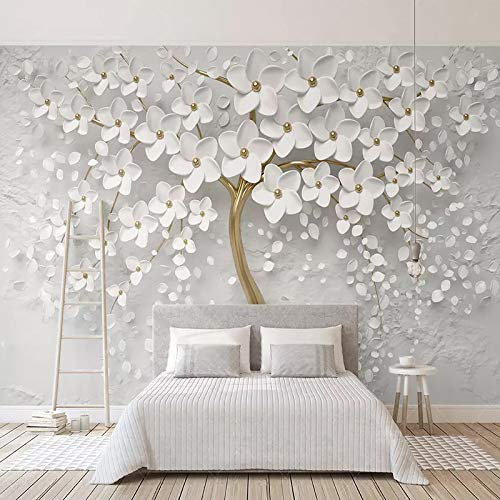 ZYCAFJ Papier Peint 3D Abstrait & arbres en fleurs Tapisserie Peinture Murale Papier Peint 3D Photo Poster Fresque Salon Chambre Bureau Couloir Mural Décoration 150cm×105cm(LxH)