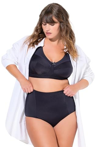 Ulla Popken Damen große Größen Übergrößen Plus Size Miederhose, High Waist, Jacquard-Einsatz dunkel violett 50+ 813137843-50+