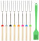 8 Pcs Extendable Marshmallow Toasting Forks Sticks, 12 - 32 Retractable Marshmallow Roasting Sticks, Smores Sticks for Fire Pits Campfire, Stainless Steel Barbecue Forks for Hot Dogs BBQ Skewers