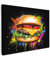 MuchoWow© Impression sur Toile Decoration Murale Peinture 40x30 cm Tableaux Art Décoratif Muraux Décoration Chambre Hamburger - Graffiti - Peinture - Coloré - Nourriture - Abstrait