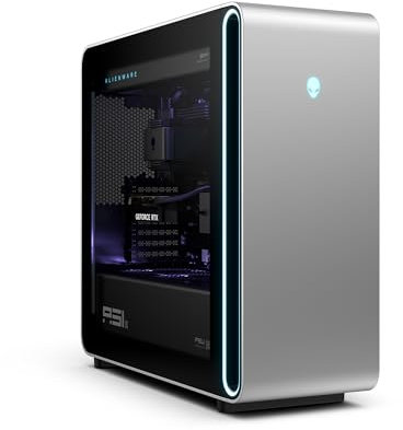 Alienware Area-51 Ordinateur de Bureau Gaming – Intel Core Ultra 9 Series 2, Nvidia GeForce RTX 5090, 64 Go RAM, 4 to SSD, Liquid-Cooled CPU, Windows 11 Home, AlienFX – Lunar Silver