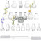 20 PCS Jarrones De Cristal, Jarrones Decorativos Vintage, Incluye Dos Cepillos De Limpieza, Jarrones Decorativos, Decoración De Mesa, Centros De Mesa
