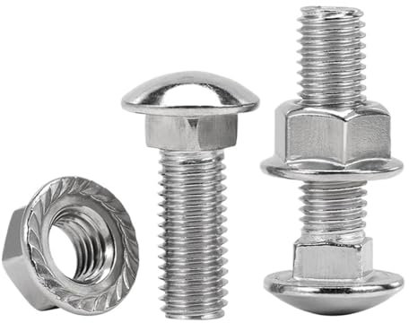 Aqxypas M4 M5 M6 M8 M10 M12 A2-70 304 Acciaio inossidabile Testa tonda Testa quadrata Vite for carrozza Bullone flangiato Dado Set(30mm)