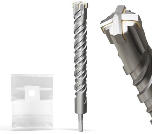 XZH SDS Plus Masonry Drill Bits 35mm x 350mm, Professional Tungsten Carbide Cross Tip, Long SDS Hammer Drill Bits for Wall, Stone, Concrete, Brick