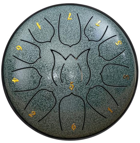 Flaroey 6-Inch 11-Tone Rain Drum Outdoor Garden Rain Drum Waterproof Music Rain Drum Forget Friends Drum Adult Handheld Drum,B