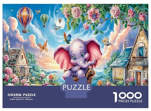 1000 Stück Dumbo Nacht Puzzles Pädagogisches Spiel Cute Little Elefanten Jigsaws Puzzles Pädagogisch Geschenke Für Jugend Und Puzzle-Liebhaber 38x26cm/1000pcs