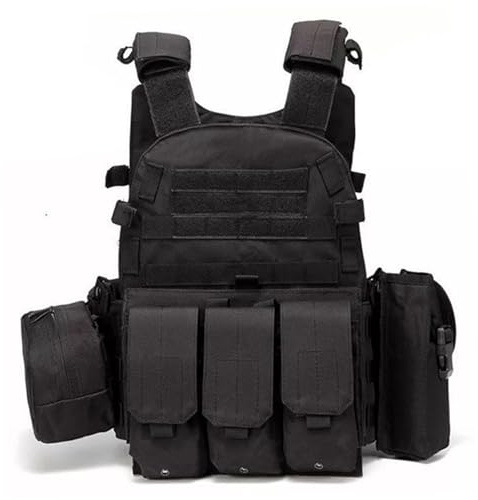 Uanqfegy Airsoft Vest, Multifunctional Molle Plate Carrier - Adjustable Breathable Vest for Outdoor, Training, Security