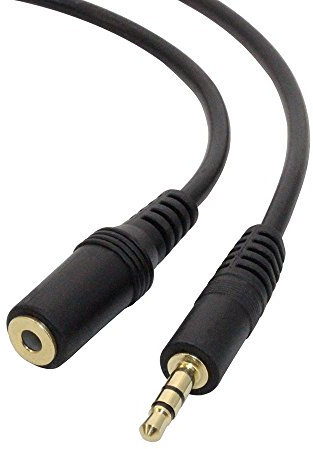 Keple Cable extensión de auriculares auxiliar de audio stéreo alargador 3.5mm jack AUX (5m negro)