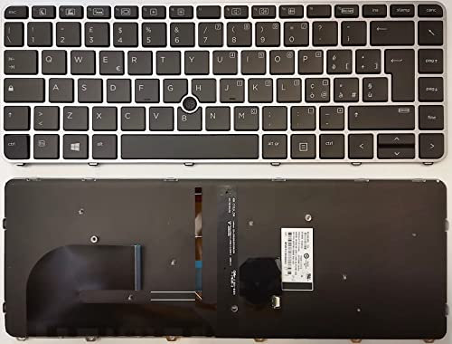 INFOELETTRONICA LO STORE DELLA CONVENIENZA E QUALITA' Tastiera Italiana per HP EliteBook 745 G3, 745 G4, 840 G3, 840 G4 Retroilluminata Cornice Silver