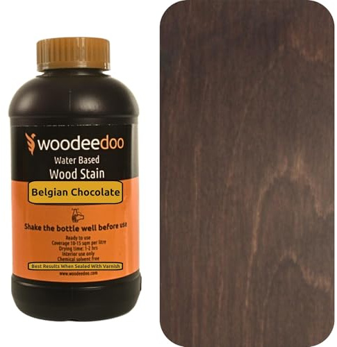 WooDeeDoo Water Based Wood Stain | Wood Dye | Ready to Use | Environmentally Friendly | Solvent Free | Odour Free | 200 ml | Belgian Chocolate
