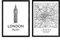 Nacnic Pack Poster London - Big Ben. Blätter mit Denkmälern von Städten. A4-Format