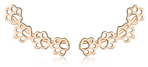 Ohrstecker mit Hundepfoten-Motiv, 925er-Sterlingsilber, für Frauen, Schmuck aus Sterlingsilber, Gold