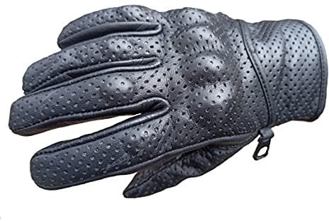 l&j Leder MOTORRADHANDSCHUHE Biker Motorrad Handschuhe - ECHTES Rindleder, Biker Chopper Motorrad (M)