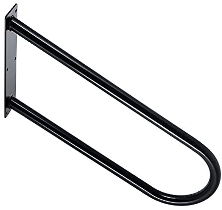 Metall-Handlauf Handlaufbügel Haltebügel Treppenbügel Haltegriff Stützgriff - für Treppen Treppenhaus Treppengeländer Eingang Pool Haus Garten (Länge - 80 cm, Schwarz)