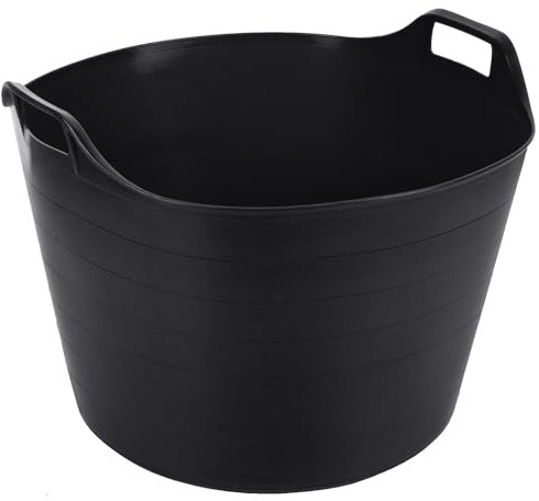 75L Litre Robust Versatile Multipurpose Extra Large Flexi Tub Garden Home Flexible Plastic Storage Container Bucket Flex Tub- MADE IN UK (BLACK)