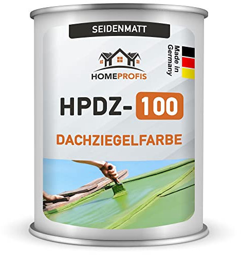 Home Profis® seidenmatte Dachfarbe (5m²) | Gebrauchsfertige 1K Dachziegelfarbe | Lack für Dachziegel & Eternitplatten | UV-stabil | RAL 3020 (Verkehrsrot) | HPDZ-100