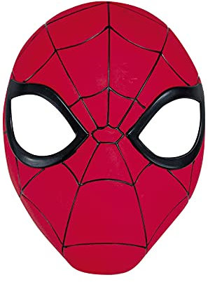 Rubie's - Marvel Ufficiale - SPIDER-MAN - Maschera Super Shallow per Bambini - Taglia unica - Maschera in plastica con attacco elastico