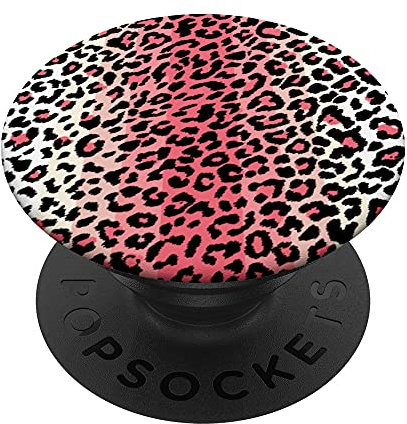 Joli imprimé léopard rose PopSockets PopGrip Interchangeable