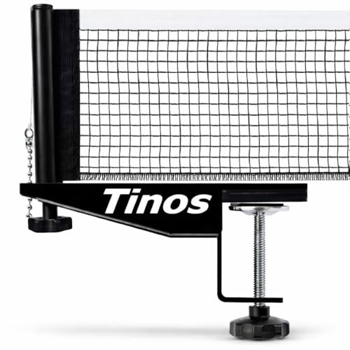 Tinos Professional Table Tennis Net fits 1.8 Maximum Table Thickness | Screw Clamp Ping Pong net & Post Set | Height and Tension adjustments
