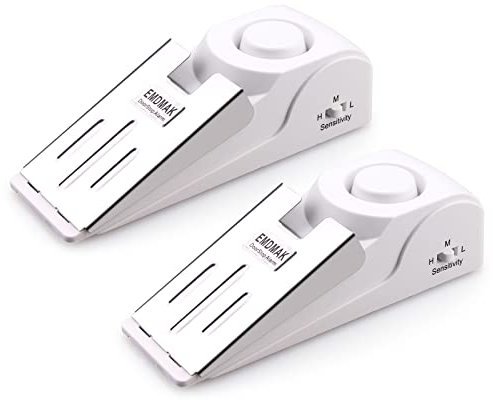 EMDMAK Door Stop Alarm with 120DB Siren Door Stop for Home & Travel (White) (Pack of 2)