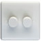 Eurolite White Plastic 2 Gang 2 Way 400W/LED Dimmer Switch
