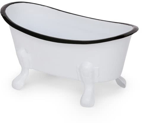 Mini porte-savon rustique en émail 14 cm pour baignoire en forme de pattes de griffe, décoration de baignoire, blanc