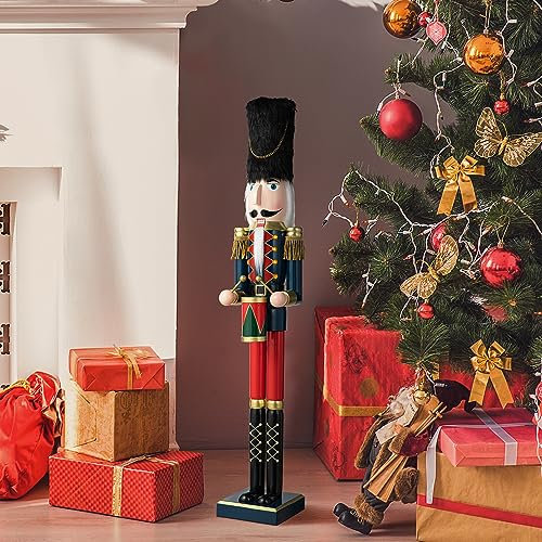91,4 cm H in legno di Natale Schiaccianoci Novità Grande Formato Natale Benvenuto Schiaccianoci Baccanoci con cappello a cilindro in feltro Portico Figurine Decorazione - Indoor & Outdoor