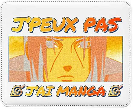 Tapis de Souris Simili Cuir J'peux Pas J'Ai Manga Itachi Anime Otaku Manga Fanart (22 x 18 cm)