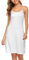 Lovasy Fond de Robe Femme Modal Sexy Jupon sous Robe avec Bretelles Réglable Élégant Chemise de Nuit Col en V Femme Lingerie sous-Vêtements Grande Taille A-Blanc, XL