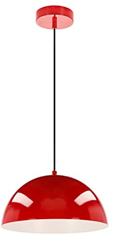 LED Universum Pendelleuchte Jada Rot Ø30cm x 125cm, E27 Fassung, max. 40W, Hängelampe, Hängeleuchte, Deckenlampe, Wohnzimmerleuchte, Kinderzimmerlampe, Metall