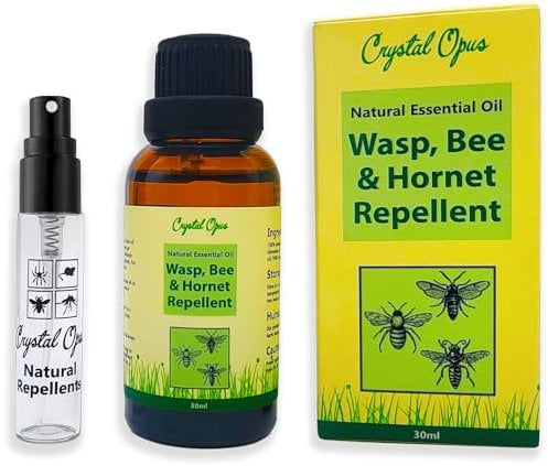 Wasp, Bee & Hornet Repellent Spray. Makes 10+ Litres. 100% Natural. Tried & Tested Concentrated Blend of 8 Essential Oils. Humane, Economical, Ultra-Effective & Safe Deterrent. Home, Garden & Holiday.