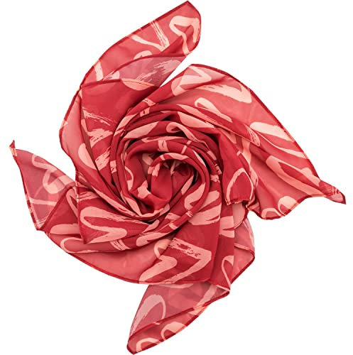 GRUSS & CO Tuch Motiv Wundervoll: Chiffontuch mit Herzchen Allover-Druck, gepackt in Geschenkbox, 60 cm x 60 cm