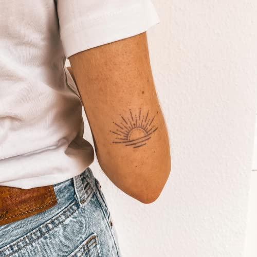 Inkster Tattoo - Sonnenuntergang Ornament | vegane & wasserfeste Temporäre Tattoos für Erwachsene - EU-Kosmetikzertifizierte Farbe - revolutionäres 2 Wochen Tattoo | Premium Klebetattoos & Fake Tattoo