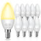 Fulighture E14 Glühbirne in Kerzenform, E14 LED Birne 4W Ersetzt 40W 400 Lumen 3000K Warmweiß 180°Abstrahlwinkel, Nicht Dimmbar, 10 Stück