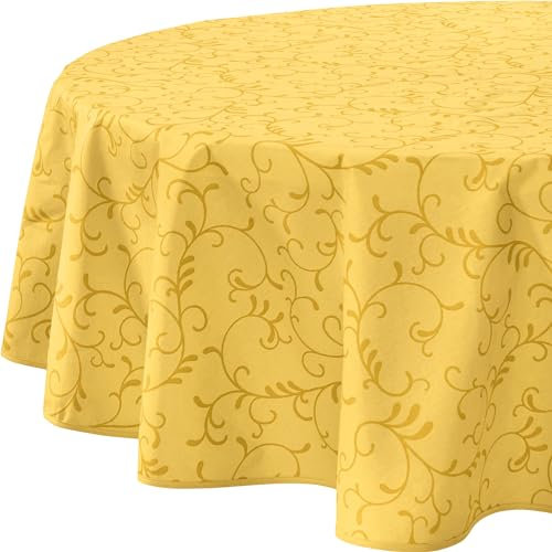 Erwin Müller Tischdecke Essen abwaschbar Curry Größe oval: 140x190 cm