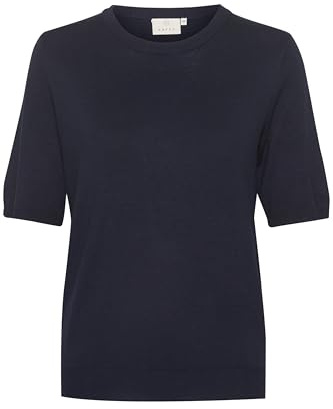 KAFFE Strickpullover KAlizza Damen Pullover Kurzarm Casual Rundhals Basic Strickpullover Lässige Pulli XS, Midnight Marine