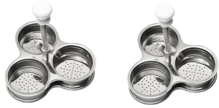 HEMOTON 2stücke Edelstahl Eierkocher Mit Drei Fächern Effizienter Eierdämpfer Für Herdnutzung Für Gleichzeitiges Kochen Mehrerer Eier Silber