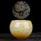 HGDESIGN Juego de tazas de té de cerámica de porcelana, tazas de café retro, tazas de té chino japonés, kung fu, taza de calor de safe, juego de 5 regalos (1 unidad amarillo)