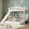 ZYLOYAL10 Kinderbett Baumhaus mit Speicherung und Rausfallschutz 9mit 4-stufiger gerader Leiter, Kiefer+MDF, Weiß, 90x200/190cm