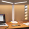 Aisutha Doppelkopf Schreibtischlampe, LED Schreibtischlampe mit 5 Farben und 10 Helligkeitsstufen, USB-Ladeanschluss, Schreibtisch Lampe mit 45 Min Timer, Touch Led Tischlampe für Studium (Weiß)