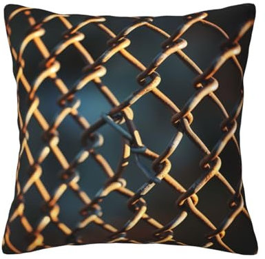 BTCOWZRV Chain Link Fence Throw Pillow Covers 20x20 Soft Cozy Pillowcases Modern Decorative Couch Pillow Case Square Cushion Covers for Sofa Living Room Bed Home Decor