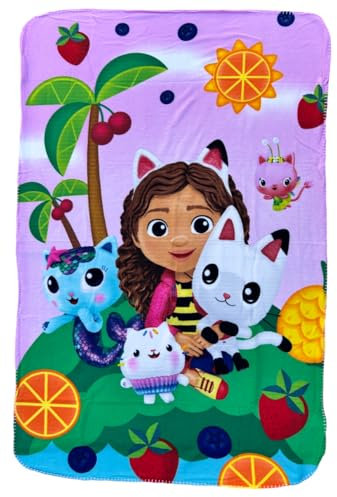 CARTOON Decke Gabby's Dollhouse für Kinder, 100 x 150 cm, 100 % weiches Polyester, 210 g/m²