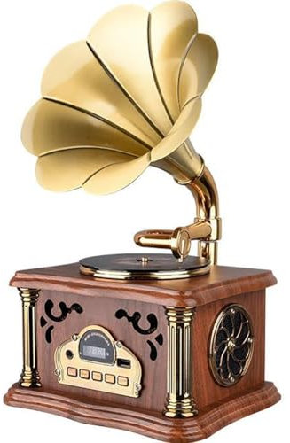 Kadxyan Mini grammofono Vintage, Altoparlanti Bluetooth Portatili, Lettore Musicale USB, Decorazioni per la casa e l'intrattenimento, Regali per Vacanze, Feste e Compleanni