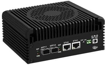 SJRC N150 Firewall Appliance (bis zu 3.6GHz), Dual 10GbE SFP+ Mini PC mit 2 x i226V 2.5GbE LAN, Win 11 Pro Micro Office Computer 16GB DDR5 RAM 256GB SSD, USB3.2, Support OPNsense