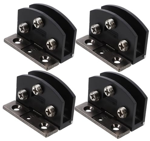 SEWOART 4piezas Bisagras Sin Perforar Para Puertas De Vidrio Unidades Acero Inoxidable Fácil Instalación